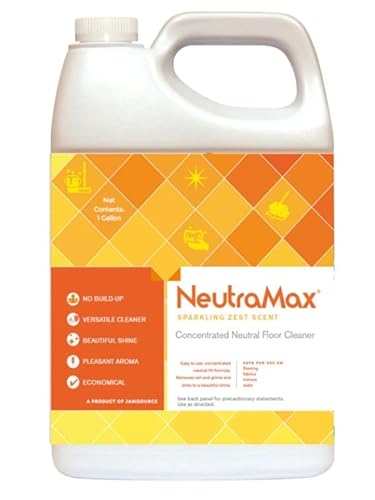Jani-Source NeutraMax Sparkling Zest Scent Neutral Floor Cleaner - Concentrated, Streak-Free Shine, Residue-Free Formula, 1 Gallon