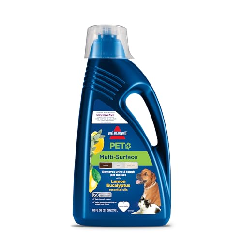 Bissell Multi-Surface Pet with Citrus, 3444G, 80oz, Safe on Sealed Hard Floors and Area Rugs, Removes tough pet messes and elimantes odors, Lemon