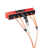 24ft Extendable Water Fed Pole Cleaning Kit, 3-in-1 Wash/Brush/Scrape, Adjustable Brush Head, Lightweight Aluminum Alloy Poles, Cleaning Brush Washing