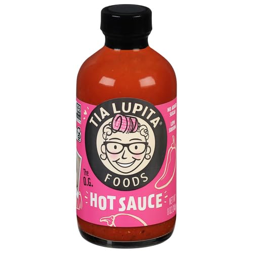 Tia Lupita Hot Sauce | 8 oz x 1 Bottle | Flavorful Heat, Medium Spice, Smoky with hints of Sweetness | Gluten Free, Non GMO, Sugar Free, Low Sodium