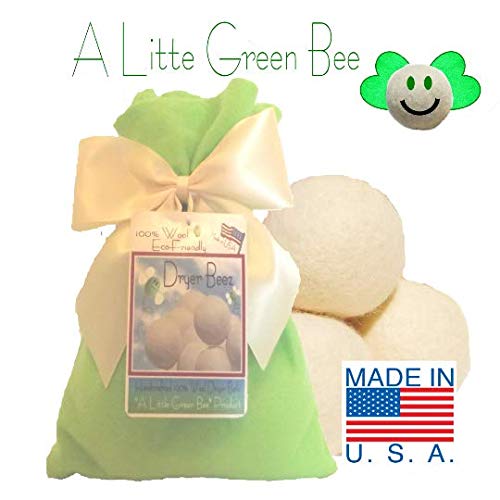 Three Eco-friendly 100% Wool Dryer Ball Gift Set -Handmade in USA- Premium Wool from American Farms, Soft, X-large, Natural and Unscented, Small