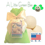 Three Eco-friendly 100% Wool Dryer Ball Gift Set -Handmade in USA- Premium Wool from American Farms, Soft, X-large, Natural and Unscented, Small