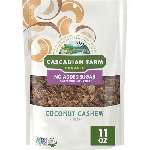 Cascadian Farm, Granola Coconut Cashew No Added Sugar, 11 Ounce