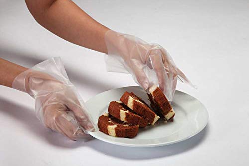 EDI Stretchable Plastic TPE Food Service Gloves (Large, 200 pcs) (Clear) - Powder-Free, Latex-Free