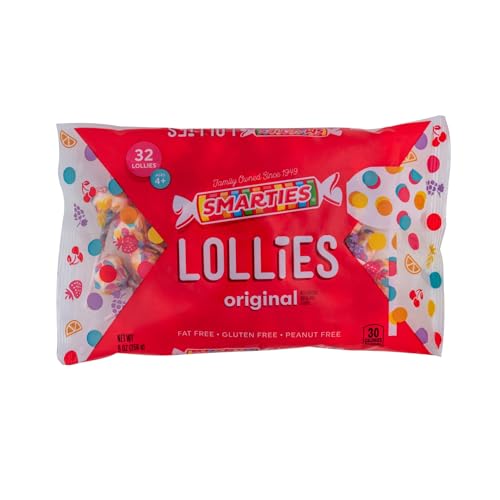 Smarties Double Lollies - Gluten Free, Peanut Free, Fat Free Assorted Fruity Flavors Lollipops - Low Calorie Perfect for Birthdays, Parties - Made by