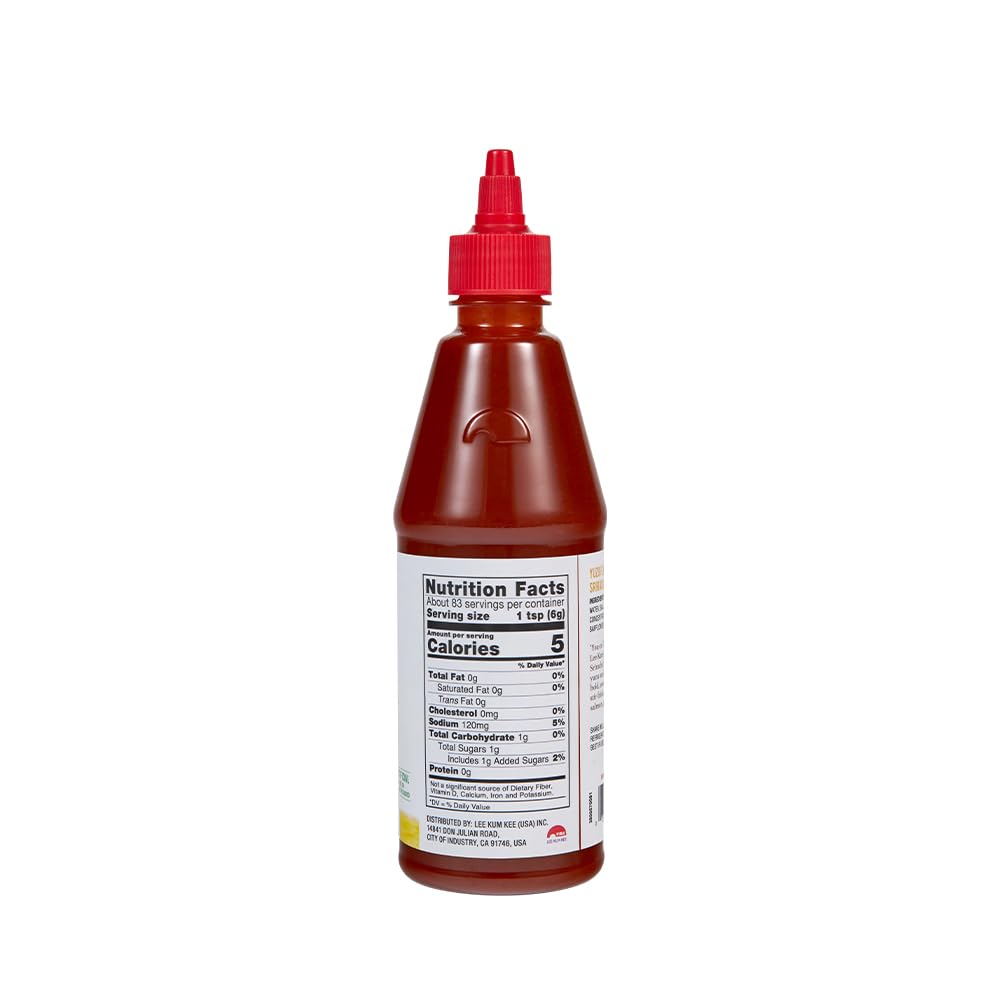 Lee Kum Kee Yuzu Flavored Sriracha Sauce (17.8 oz - 1 Pack) | Gluten Free | Bold & Zesty | Perfect for Dipping, Drizzling, Marinades, Seafood, Poke