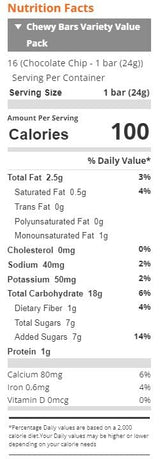 H-E-B Chewy Bars Variety Value Pack, Granola, Breakfast bars, Snacks, Smores, Chocolate chip, Smores, Peanut Butter Chocolate Chip (48 Bars)