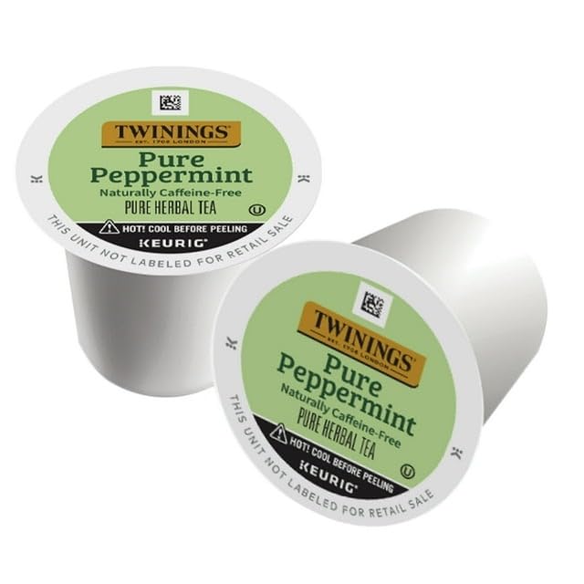 Twinings Pure Peppermint Tea Single Serve K-Cup Pods for Keurig, Naturally Caffeine Free, Made with 100% Pure Peppermint, 24 Count (Pack of 4)
