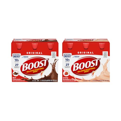 Boost Original Nutritional Energy Balanced Nutritional Drink (6 Count (Pack of 2), Chocolate & Strawberry)