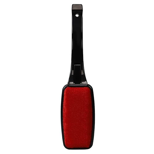 Lint Remover for Pet Hair by Home Basics: Swiveling Lint Brushes for Clothes and Furniture | Plastic Garment Brush (Red)