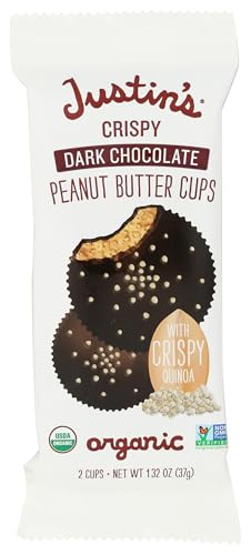 Justins Organic Dark Chocolate Crispy Peanut Butter Cups, 1.32 OZ
