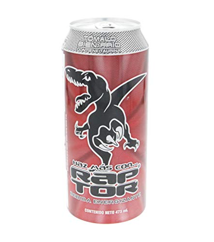 Raptor Energy Drink with Sparkling Fruit Punch Flavor Beverage 16Oz/473ml - Bebida energética Raptor con bebida de sabor a ponche de frutas espumosas