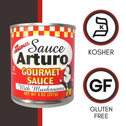 Arturo Gourmet Sauce with Mushrooms - (Pack of 24) (8 oz) - Tomato Sauce Enhancer - Spaghetti Sauce Enhancer - Marinara Sauce Fresh Base - Italian
