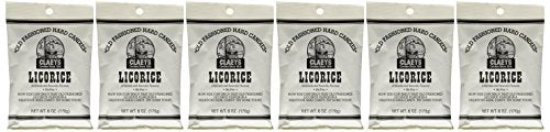 Claeys Candies Licorice - Old Fashioned Hard Candy - Artificially and Naturally Flavored - Fat-Free - 6 Ounce - 6-Pack