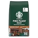 Starbucks Whole Coffee Beans, Medium Roast Hot or Iced Coffee, Pike Place Roast, 28 oz