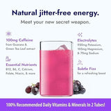 Zipfizz Daily Energy Drink Powder, Grape, 20 Pack | 3-in-1 Sustained Energy, Rapid Hydration, and Essential Vitamins | Sugar-Free | Electrolyte Powder