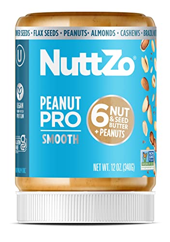 NuttZo Natural Smooth Peanut Pro Seven Nut & Seed Butter, 12 Ounce