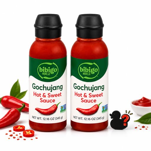 Gochujang Sauce, Pack of Two 12.16 oz Bottles, Korean Style Hot and Sweet Chili Sauce for Stir Fry, Marinade, Dipping, Rice Bowls, Noodles with K-Tech