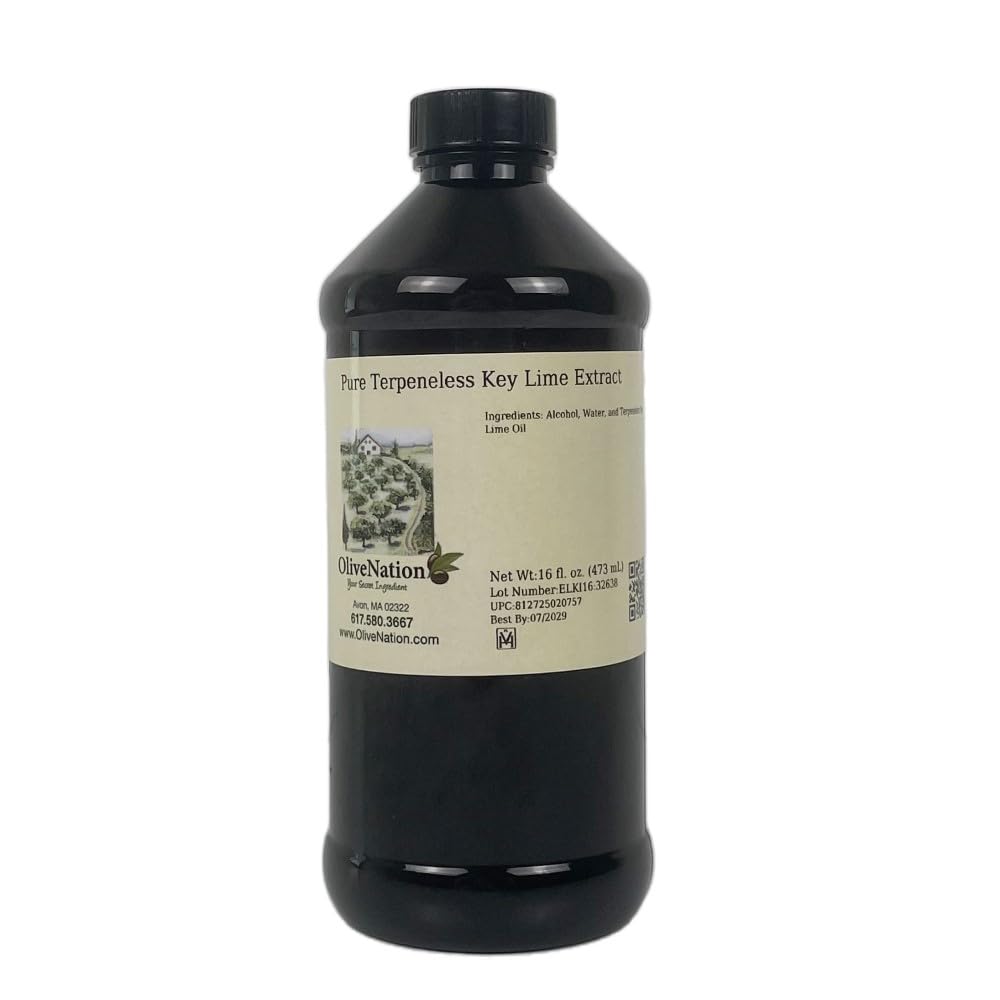 Pure Keylime Terpeneless Extract - Tart Citrus Flavor for Baking - Cooking - Beverages - Marinades - Terpene Free - Non-GMO - Kosher - Vegan - 16 oz