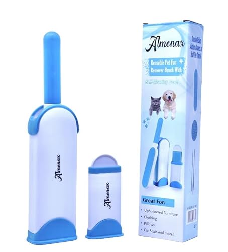 Almonax Pet Hair Removal Tool, Lint Remover Brush, Dog Hair Remover, Clothes, Couches, Furniture Lint Brush, Double-Sided Brush with Self-Cleaning