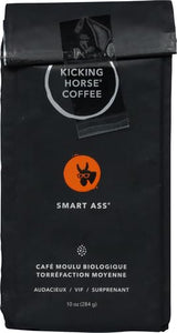 Kicking Horse Coffee, Smart Ass, Medium Roast, Ground,Certified Organic, Fairtrade, Kosher Coffee, 10 Ounce (Pack of 1)