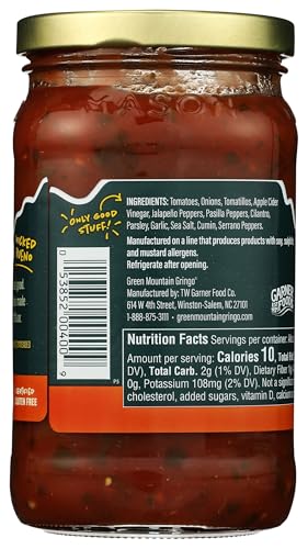Green Mountain Gringo, Medium Salsa, 16 oz