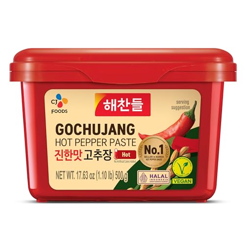 CJ Haechandle Hot Pepper Paste 500g Korean Spicy Red Chile Paste 1.1 lb., Gochujang, 17.63 Ounce