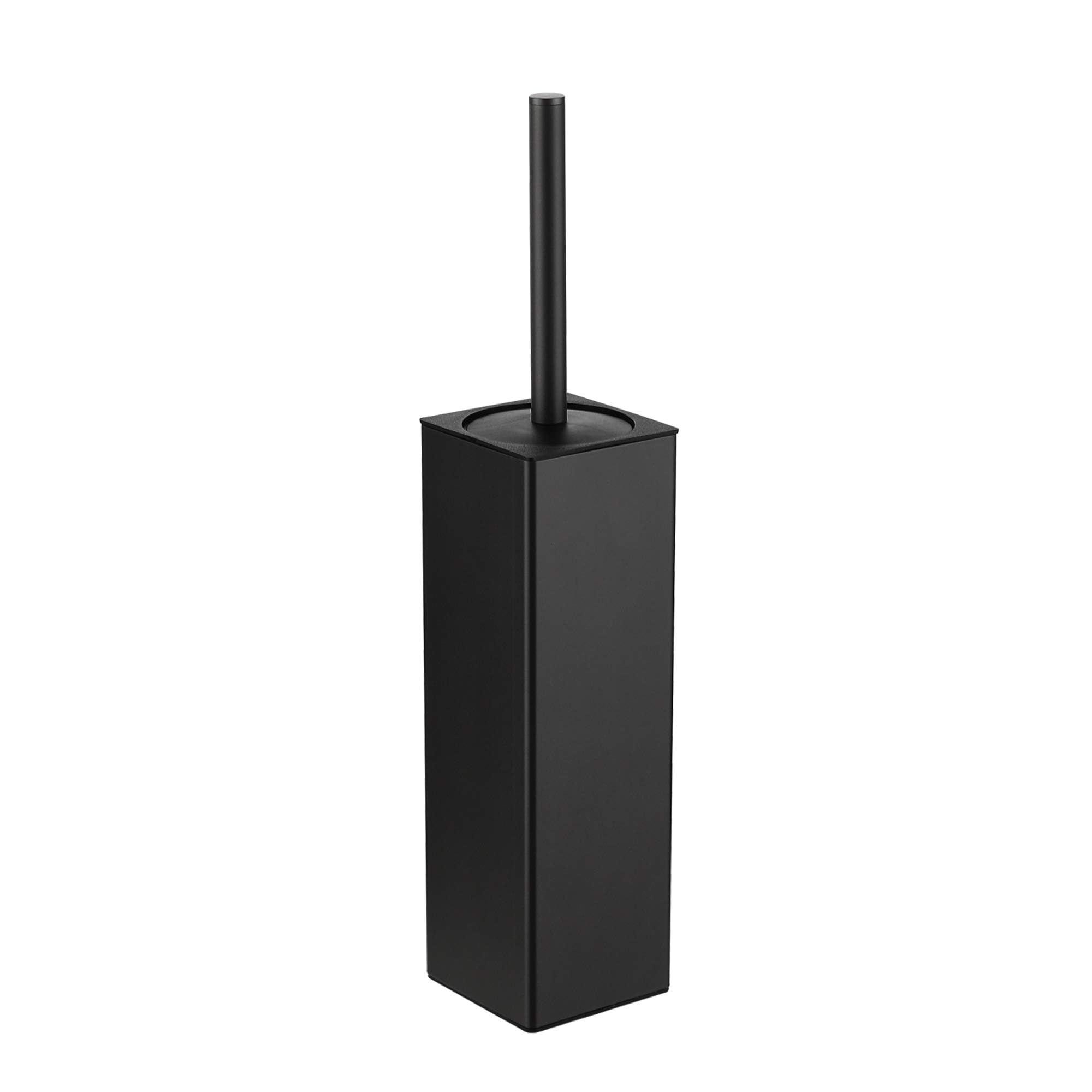 BGL Toilet Brush and Holder Set, Matte Black Freestanding for Bathroom Storage and Organization, Square Design Sturdy and Space Saving
