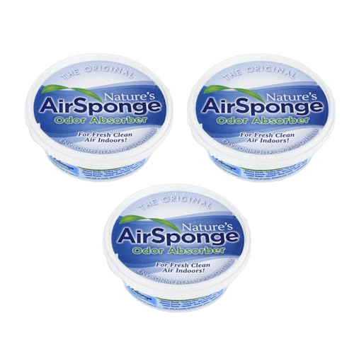 Nature’s Air Sponge Odor Absorber - 3-Pack, 1/2 Lb Each, Activated Charcoal Air Freshener for Home, Office & Car, Compact, Fresh Clean Air, Absorbs