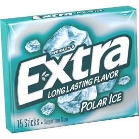 Wrigley Single Serve Polar Ice Extra Gum - 15 Piece, 10 per pack -- 12 packs per case.