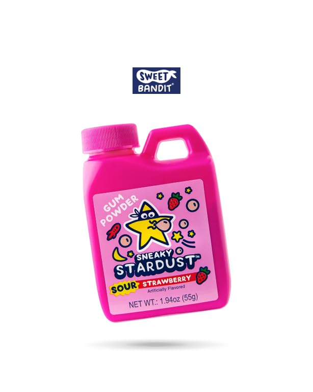 Sneaky Stardust Gum Powder - Sour Green Apple, Blue Raspberry, and Strawberry Flavors - Fun Candy That Turns Into Chewing Gum (1.94 oz Each) (3)