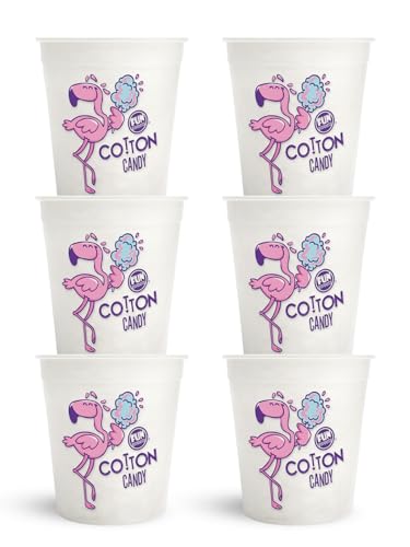Fun Sweets Vanilla Cotton Candy 6-Pack - Dye Free White Cotton Candy in 1.5 oz Individual CottonCandy Tubs - White CottonCandy for Weddings