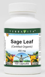 Sage Leaf (Certified Organic) - 450 mg (100 Capsules, ZIN: 518705) - 3 Pack