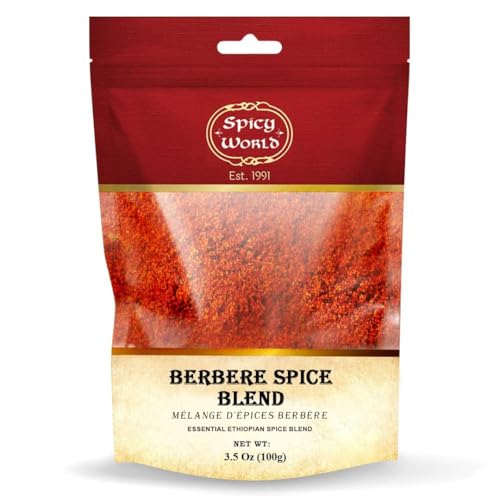 Spicy World Berbere Spice Blend 3.5oz | Authentic Ethiopian Seasoning Hand-Blended | Rich 14-Spice Mix for Flavorful Dishes