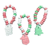Christmas Candy Bracelets - Holiday Themed Candy for Kids - Bulk 24 Count Individually Wrapped Santa, Snowman, Christmas Tree Bracelets - Stocking