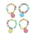 Candy Flowers - 24 Hibiscus Flower Shaped Candy Bracelets Individually Wrapped Bulk - Great for Spring Easter Party Favors - Easter Basket Stuffers