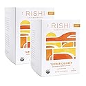 Rishi Turmeric Ginger Tea, Organic Caffeine-Free Herbal Tea Sachet Bags, 15 Count (Pack of 2)
