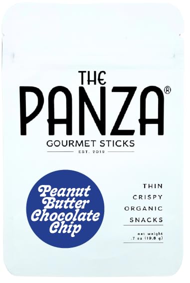 The Panza Peanut Butter Chocolate Chip Gourmet Cookie Snack Thin & Crispy | Organic, Non-GMO, 100% Natural Ingredients | Mini Pouch 0.7 oz