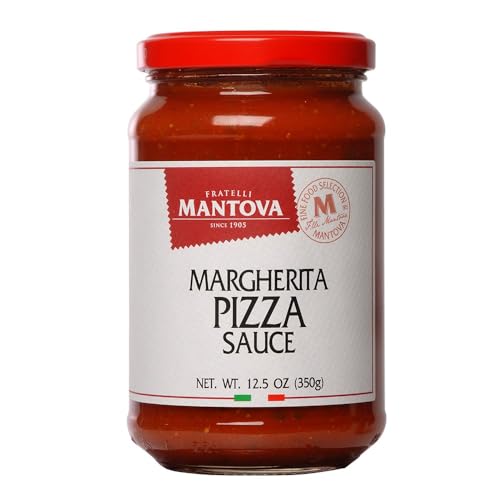 Mantova Italian Margherita Pizza Sauce 12.5 oz - Pack of 2, Product of Italy, Gluten Free, No Added Sugars, All-Natural Ingredients