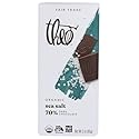 Theo Sea Salt Organic Dark Chocolate Bar, 70% Cacao, 1 Bar | Vegan, Fair Trade