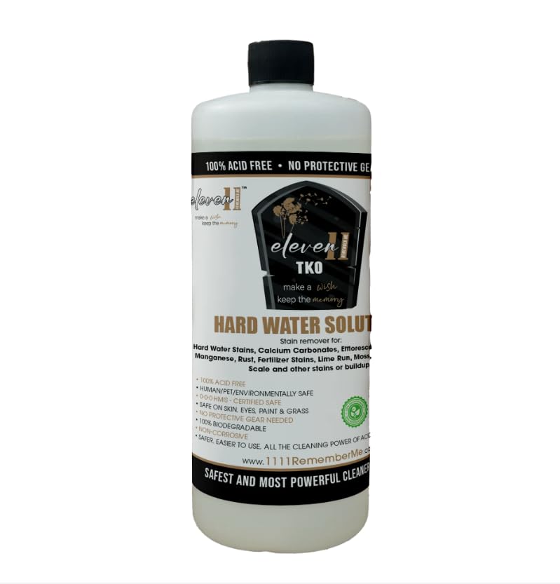 1111 remember me 1111TKO - Acid-Free Hard Water & Mineral Stain Remover for Gravestones - 6-Piece Professional Grave Cleaning Supplies Set