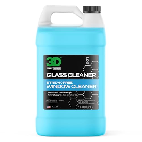 3D Glass Cleaner - Ready to Use, Tint Safe, Streak Free Glass Cleaner - Gallon
