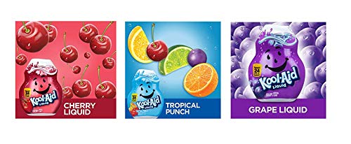 Kool-Aid Liquid Drink Mix Trio for Sugar Free Flavored Hydration, Water Flavoring, Beverage Mixing and Drink Enhancer, Cherry, Tropical Punch