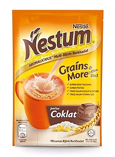 Nestum All Family 3-in-1 Instant Ce'real Milk Drink and 1-Pack Nestle Ce'real Snack Bundle (Milo or Koko Krunch or Honey Star, 30 g) - Low Fat Milk