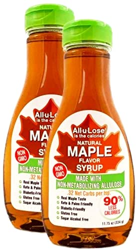 BetterTaste Maple Natural Flavored Allulose Syrup, 11.75-Ounce (Pack of 2), Zero Calorie Sugar Substitute, Non-GMO, Non-Erythritol, Gluten Free