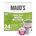Maud's Organic Matcha Green Tea Pods, 24 ct, Single Serve Tea Pods - 100% Gourmet Blended Tea Leaves, Compatible with Keurig K Cups Maker