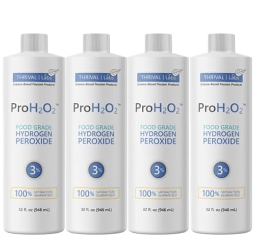 Thrival Labs ProH2O2 3% Food Grade Hydrogen Peroxide - Natural Cleaner & Disinfectant - Suitable for Household Use - Ideal for Cleaning, Sanitizing