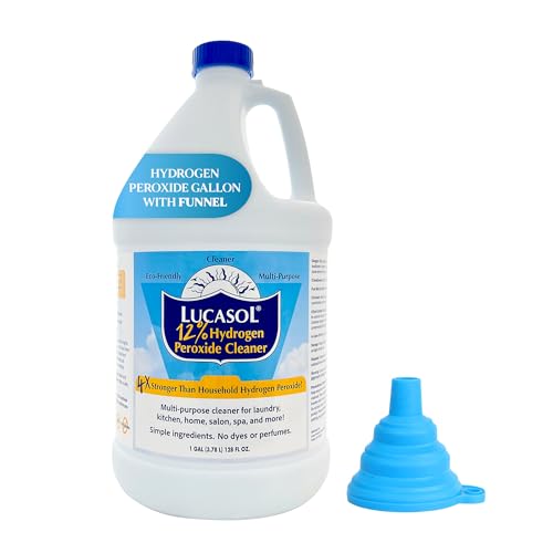 Lucasol Food Grade Hydrogen Peroxide 12% Percent & Funnel Combo - 1 Gallon (128 Fl Oz)