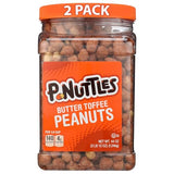 P-Nuttles Butter Toffee Covered Peanuts, 44 Oz Resealable Jar (Pack of 2) - Sweet & Salty Candied Peanuts Snacks - Perfect for Parties, Travel