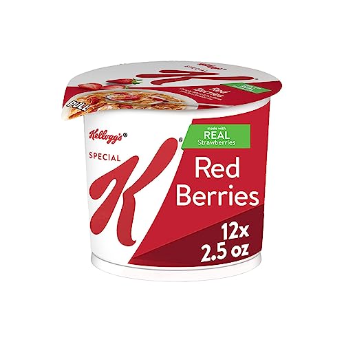 Kellogg’s Special K Breakfast Cereal Cups, 11 Vitamins and Minerals, Made with Real Strawberries, Red Berries, 30oz Case (12 Cups)
